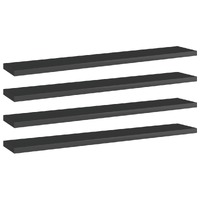  Bookshelf Boards 4 pcs High Gloss Black 60x10x1.5 cm Engineered Wood