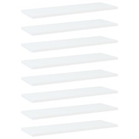 Bookshelf Boards 8 pcs White 60x20x1.5 cm Engineered Wood