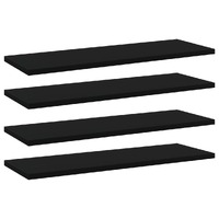  Bookshelf Boards 4 pcs Black 60x20x1.5 cm Engineered Wood