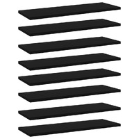  Bookshelf Boards 8 pcs Black 60x20x1.5 cm Engineered Wood