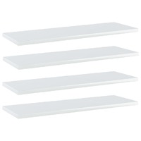 Bookshelf Boards 4 pcs High Gloss White 60x20x1.5 cm Engineered Wood