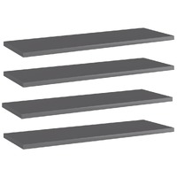  Bookshelf Boards 4 pcs High Gloss Grey 60x20x1.5 cm Engineered Wood