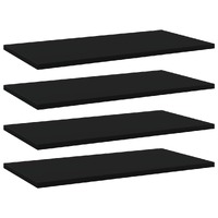  Bookshelf Boards 4 pcs Black 60x30x1.5 cm Engineered Wood