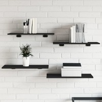  Bookshelf Boards 8 pcs Black 60x30x1.5 cm Engineered Wood