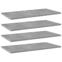  Bookshelf Boards 4 pcs Concrete Grey 60x30x1.5 cm Engineered Wood