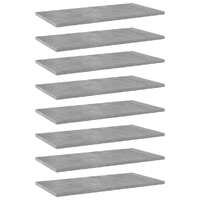  Bookshelf Boards 8 pcs Concrete Grey 60x30x1.5 cm Engineered Wood