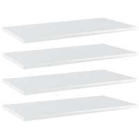  Bookshelf Boards 4 pcs High Gloss White 60x30x1.5 cm Engineered Wood