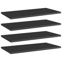  Bookshelf Boards 4 pcs High Gloss Black 60x30x1.5 cm Engineered Wood