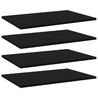  Bookshelf Boards 4 pcs Black 60x40x1.5 cm Engineered Wood