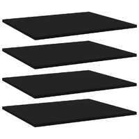  Bookshelf Boards 4 pcs Black 60x50x1.5 cm Engineered Wood