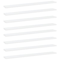  Bookshelf Boards 8 pcs White 80x10x1.5 cm Engineered Wood