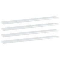  Bookshelf Boards 4 pcs High Gloss White 80x10x1.5 cm Engineered Wood