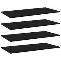  Bookshelf Boards 4 pcs Black 80x20x1.5 cm Engineered Wood