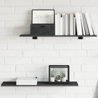  Bookshelf Boards 4 pcs Grey 80x20x1.5 cm Engineered Wood