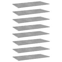  Bookshelf Boards 8 pcs Concrete Grey 80x20x1.5 cm Engineered Wood