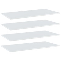 Bookshelf Boards 4 pcs High Gloss White 80x20x1.5 cm Engineered Wood