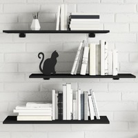  Bookshelf Boards 4 pcs Black 80x30x1.5 cm Engineered Wood