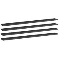  Bookshelf Boards 4 pcs High Gloss Black 100x10x1.5 cm Engineered Wood