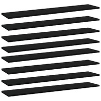  Bookshelf Boards 8 pcs Black 100x20x1.5 cm Engineered Wood