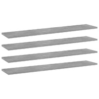  Bookshelf Boards 4 pcs Concrete Grey 100x20x1.5 cm Engineered Wood