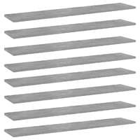  Bookshelf Boards 8 pcs Concrete Grey 100x20x1.5 cm Engineered Wood