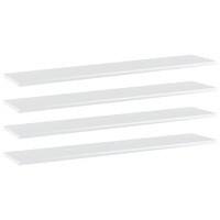  Bookshelf Boards 4 pcs High Gloss White 100x20x1.5 cm Engineered Wood