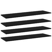  Bookshelf Boards 4 pcs Black 100x30x1.5 cm Engineered Wood