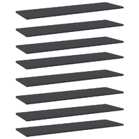  Bookshelf Boards 8 pcs Grey 100x30x1.5 cm Engineered Wood