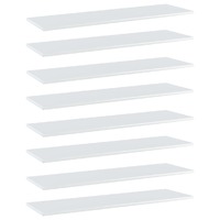  Bookshelf Boards 8 pcs High Gloss White 100x30x1.5 cm Engineered Wood