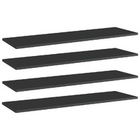  Bookshelf Boards 4 pcs High Gloss Black 100x30x1.5 cm Engineered Wood