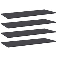  Bookshelf Boards 4 pcs Grey 100x40x1.5 cm Engineered Wood