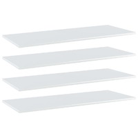  Bookshelf Boards 4 pcs High Gloss White 100x40x1.5 cm Engineered Wood