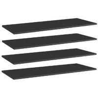  Bookshelf Boards 4 pcs High Gloss Black 100x40x1.5 cm Engineered Wood