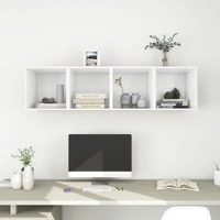  Wall Cabinets 4 pcs White 37x37x37 cm Engineered Wood