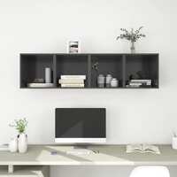  Wall Cabinets 4 pcs Grey 37x37x37 cm Engineered Wood