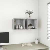  Wall Cabinets 2 pcs Concrete Grey 37x37x37 cm Engineered Wood