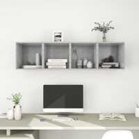  Wall Cabinets 4 pcs Concrete Grey 37x37x37 cm Engineered Wood