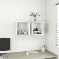  Wall Cabinets 2 pcs High Gloss White 37x37x37 cm Engineered Wood