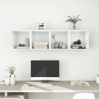 Wall Cabinets 4 pcs High Gloss White 37x37x37 cm Engineered Wood