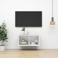  Wall-mounted TV Cabinet High Gloss White 37x37x72 cm Engineered Wood
