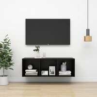  Wall-mounted TV Cabinet Black 37x37x107 cm Engineered Wood