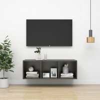  Wall-mounted TV Cabinet Grey 37x37x107 cm Engineered Wood