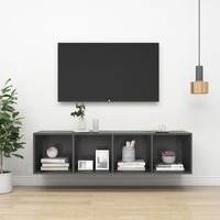  Wall-mounted TV Cabinet Grey 37x37x142.5 cm Engineered Wood