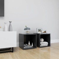  TV Cabinets 2 pcs Grey 37x35x37 cm Engineered Wood