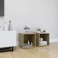 TV Cabinets 2 pcs Sonoma Oak 37x35x37 cm Engineered Wood
