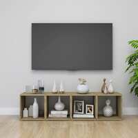  TV Cabinets 4 pcs White and Sonoma Oak 37x35x37 cm Engineered Wood