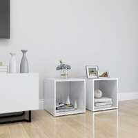  TV Cabinets 2 pcs High Gloss White 37x35x37 cm Engineered Wood