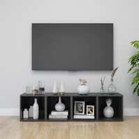  TV Cabinets 4 pcs High Gloss Grey 37x35x37 cm Engineered Wood