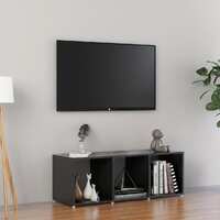  TV Cabinet High Gloss Grey 107x35x37 cm Engineered Wood