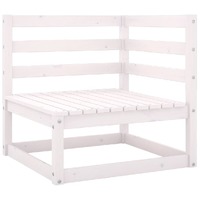  Garden Corner Sofa White Solid Pinewood